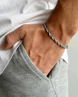 خرید و قیمت دستبند طنابی نقره ای از sepidarcollection دستبند طنابی نقره ای - sepidarcollection گرگان