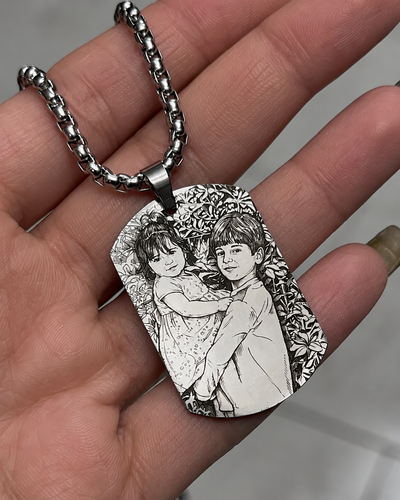 گردنبند حک چهره استیل اختصاصی